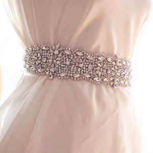 crystal applique for wedding sash, bridal sash applique, wedding belt, beaded belt, bridal belt, rhinestone applique