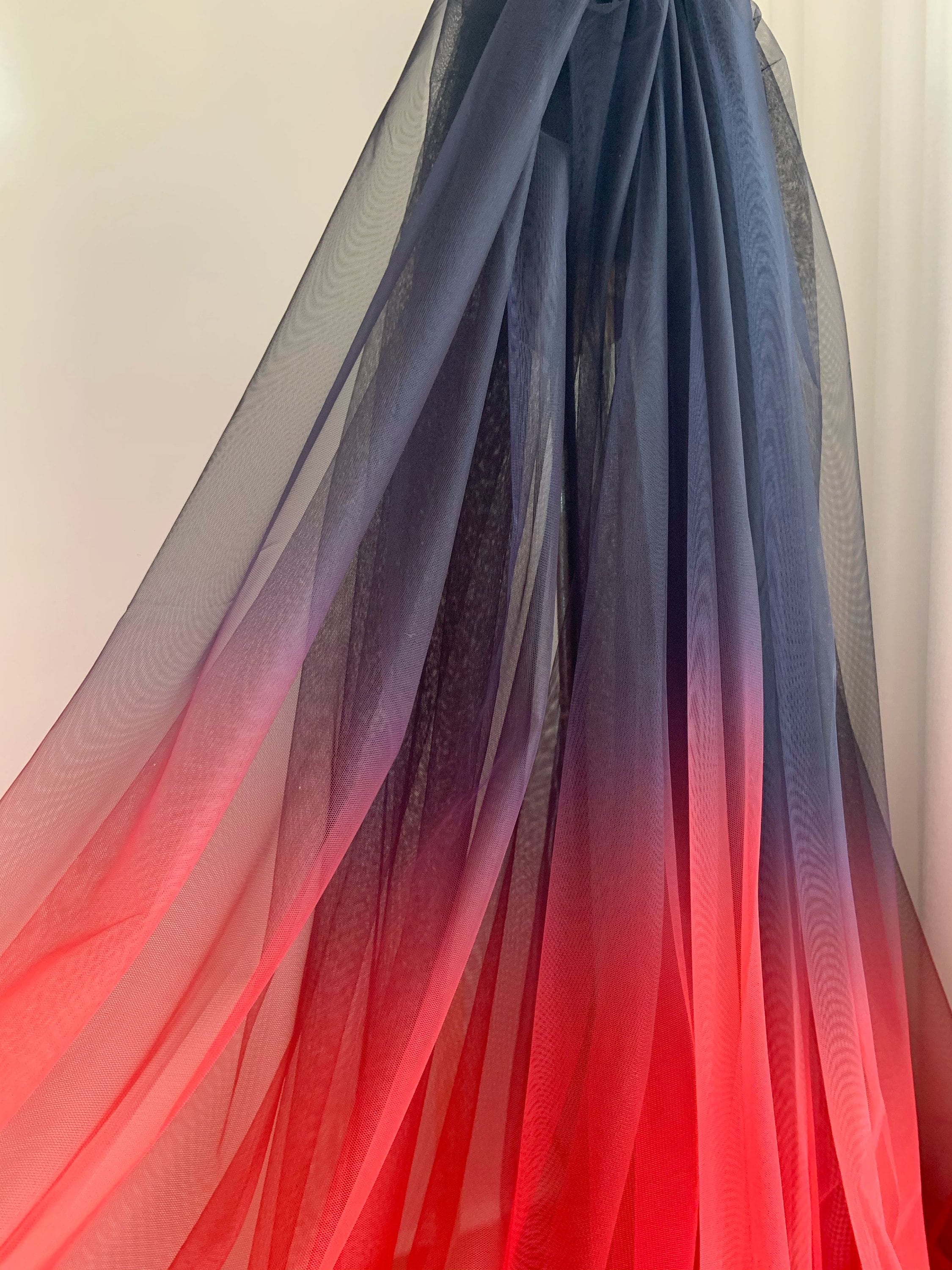 Dip Dye Style Tulle Fabric With Ombré Colors Green and White Etsy UK