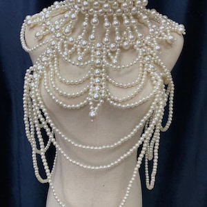 hand crated pearl beaded cape, deluxe pearl cape