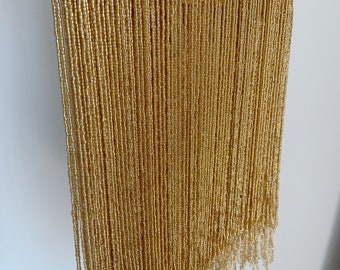 2 yards gold bead Fringe trim for haute couture, seed bead fringe tassel, seed beads fringe, Millinery Crafts embellishment