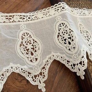 6.6 inches off white cotton lace trim , crochet cotton lace, retro scalloped trim lace, one yard