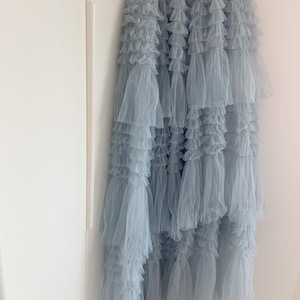 Pale blue ruffled fabric with glitters, ruffle fabric for cake dress, bridal dress, tutu dress costume, new arrival