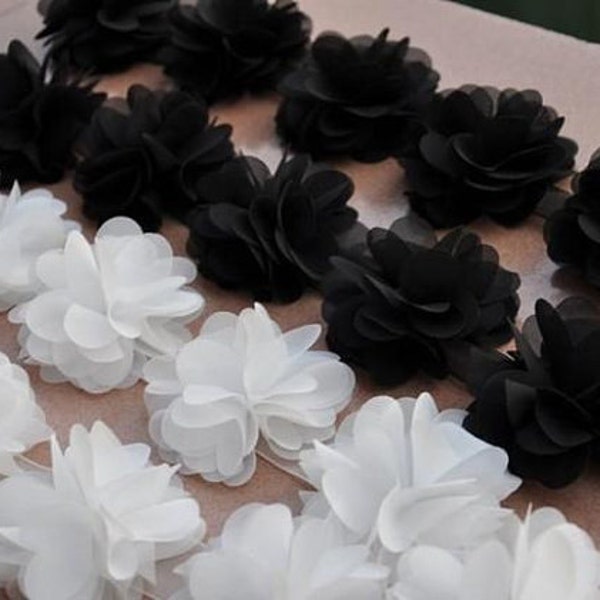 Chiffon Rosette trim, Fabric flowers, chiffon rose petals