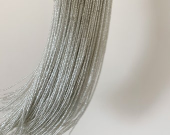 2 yards silver bead Fringe trim for haute couture, seed bead fringe tassel, seed beads fringe, Millinery Crafts embellishment