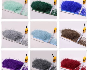 Ostrich Feather Trimming Fringe with Ribbon Tape, Millinery Crafts Costumes Decoration, natural Ostrich hair feather trim