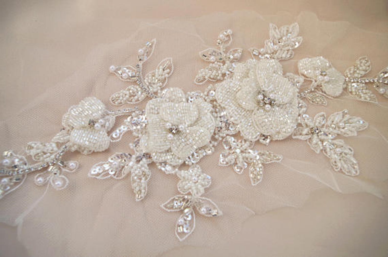 Deluxe bead applique heavy bead handmade applique with Etsy