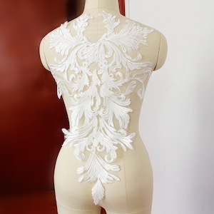 bridal Lace Applique, embroidered bodice lace applique, lace bodice for bridal dress altering, lace supplies