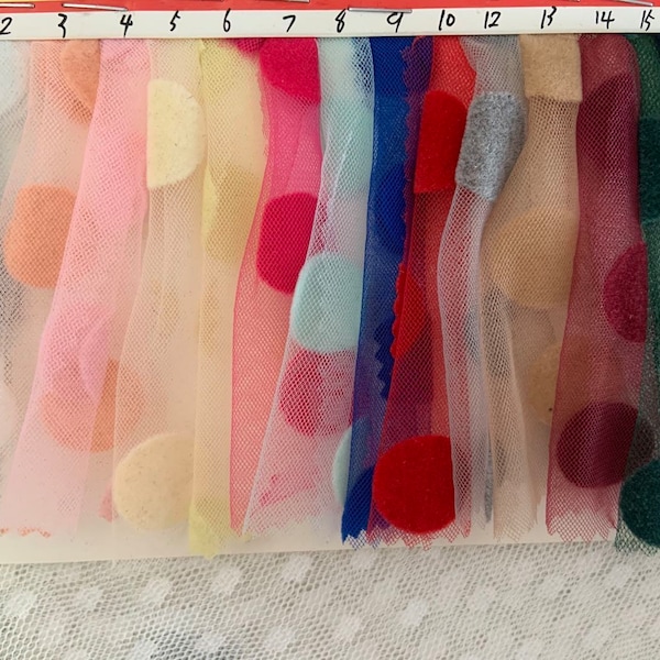 Soft tulle fabric with big polka dots