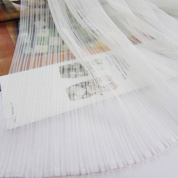 Ivory Tulle Accordion Pleated Fabric for Pleated Dress Mesh Etsy