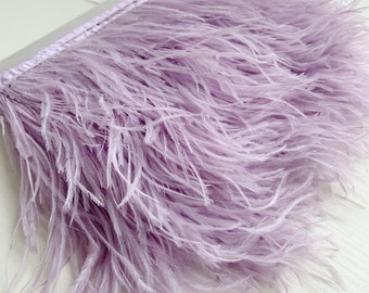 light purple Ostrich Feather Trimming Fringe for apparel, Millinery Crafts Costumes Decoration, natural Ostrich hair feather trim