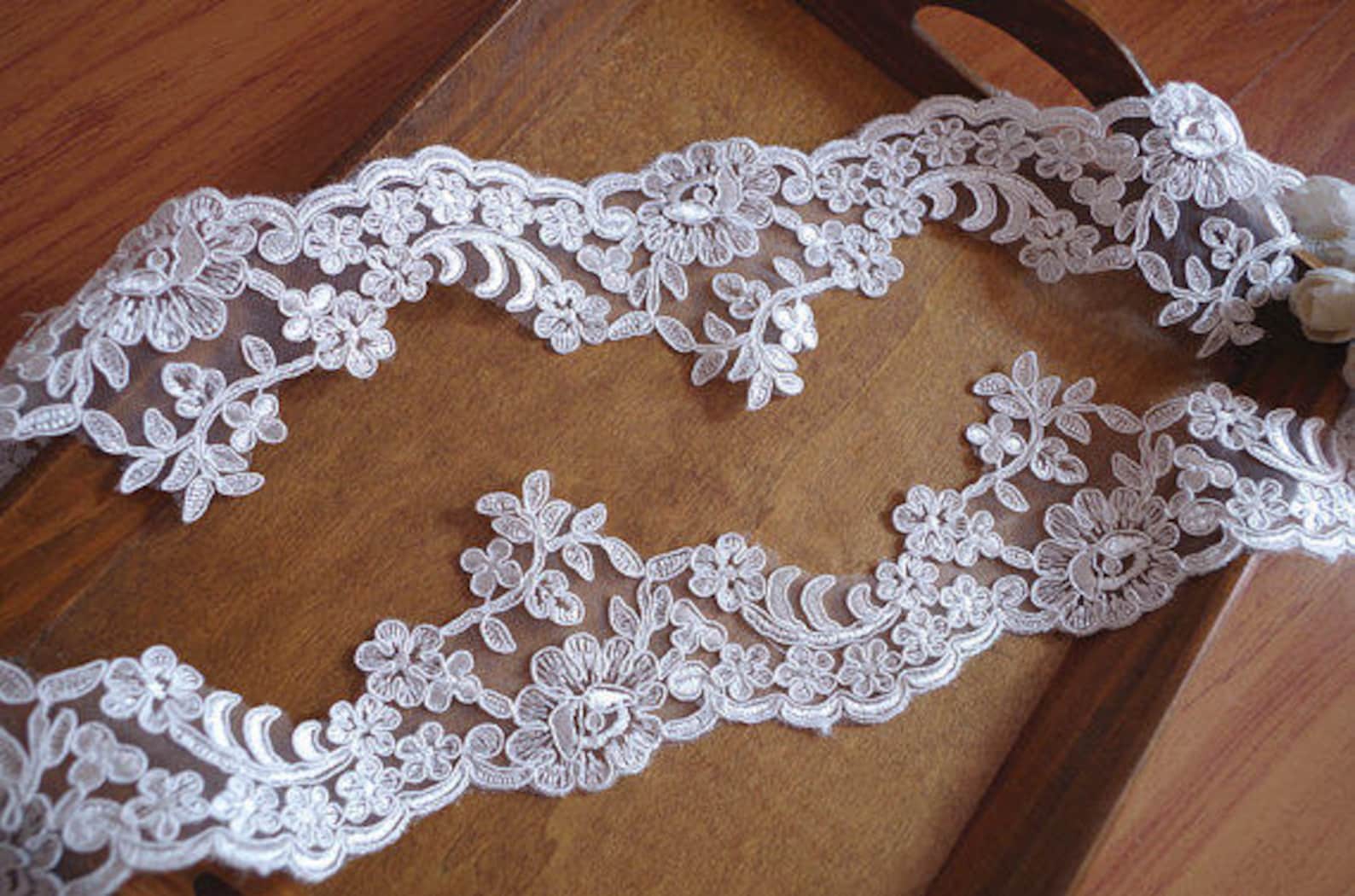 Ivory Alencon Lace Trim Ivory Cord Lace Trim for Bridal Veil Etsy