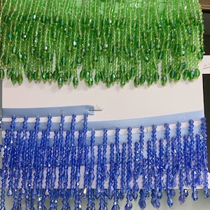10 yards Crystal bead Fringe trim for haute couture, dance costume, handmade bead fringe tassel, beads fringe, Millinery Crafts Costumes