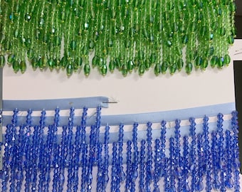 10 yards Crystal bead Fringe trim for haute couture, dance costume, handmade bead fringe tassel, beads fringe, Millinery Crafts Costumes