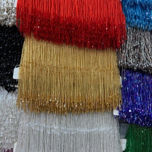 2022 new arrival Delicate bead Fringe trim for haute couture, handmade bead fringe tassel, Millinery Crafts Dance Costumes supplies