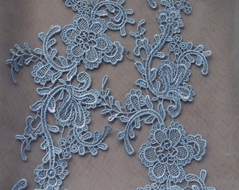 light blue lace applique, venise lace applique, bridal lace applique