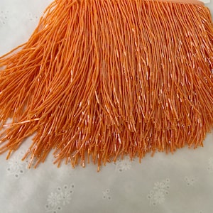 Orange bead Fringe trim for haute couture, handmade bead fringe tassel