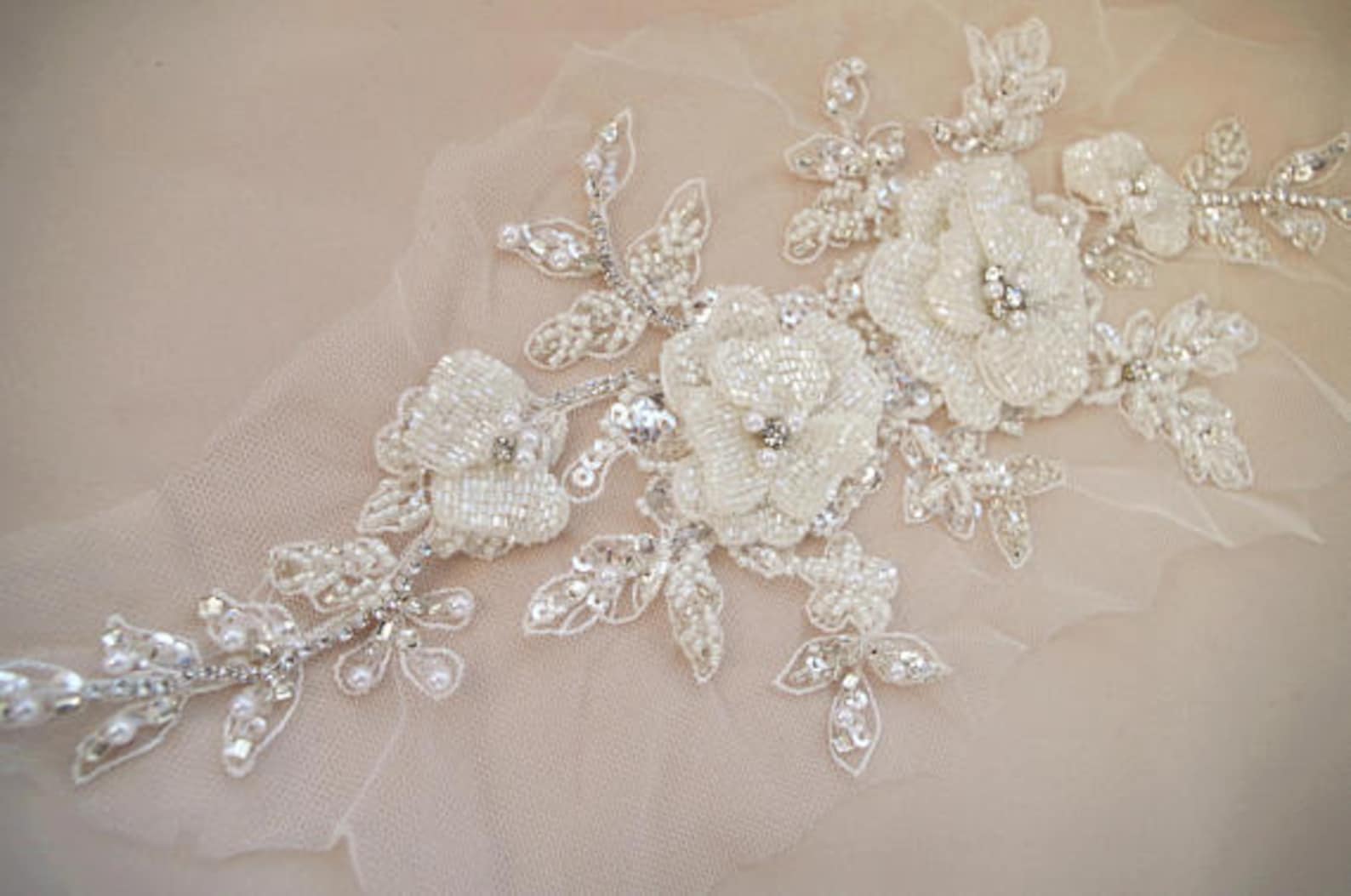 Deluxe bead applique heavy bead handmade applique with Etsy