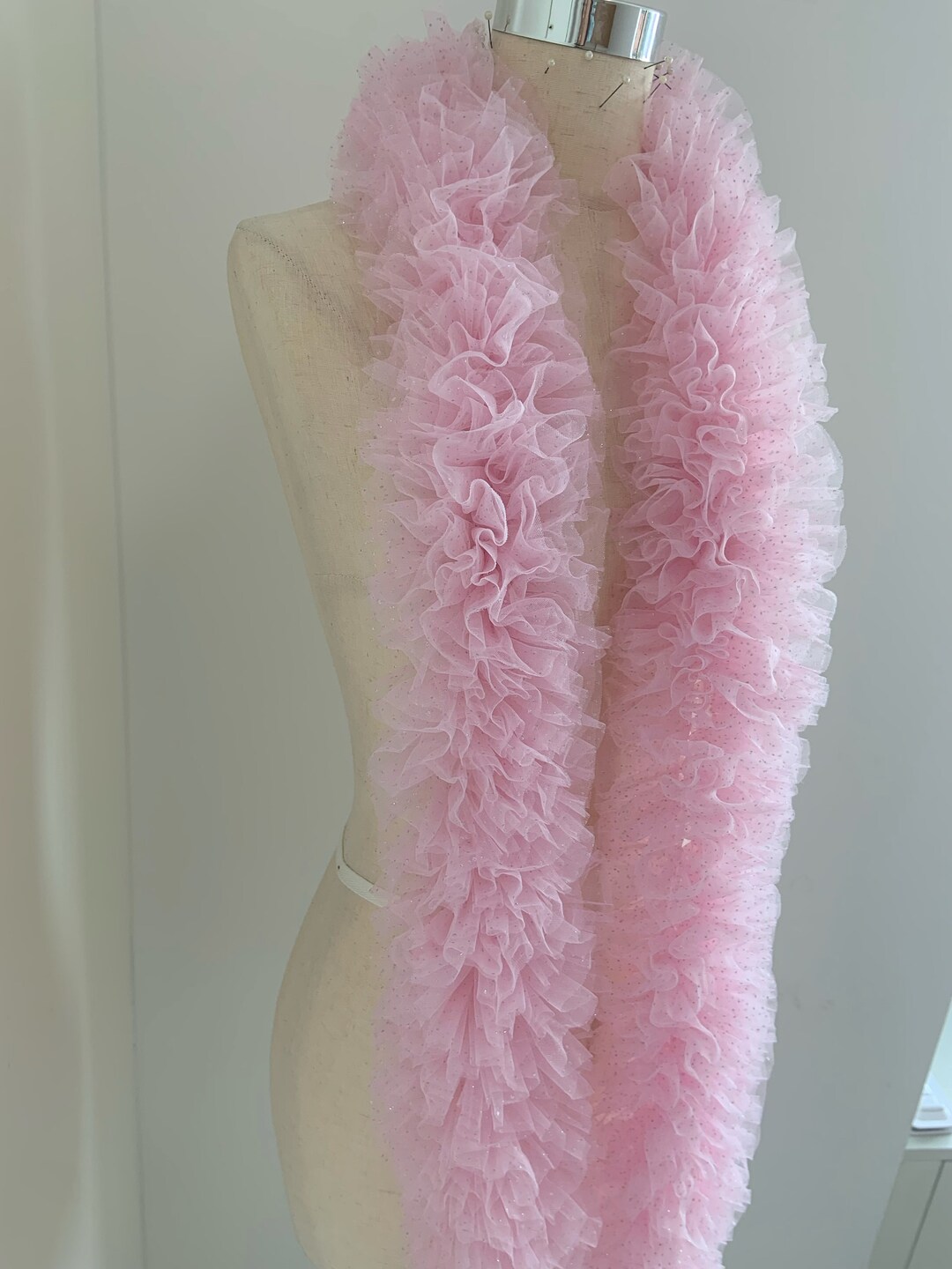 Hot Pink Ruffle Tulle Overlay