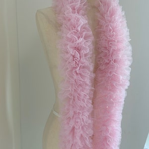 Pink tulle ruffle with glitters