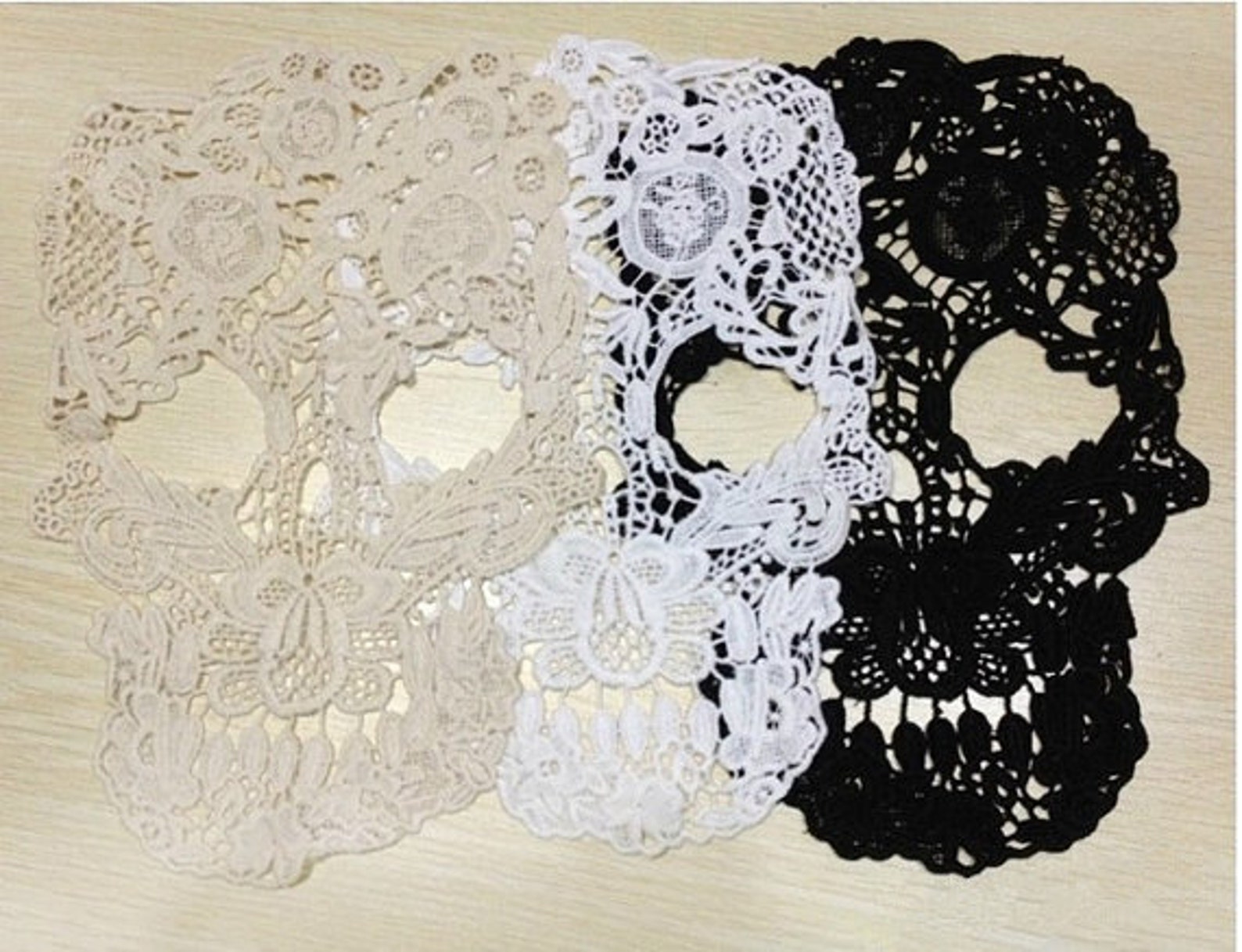 Lace applique in skull pattern skull lace applique cotton Etsy