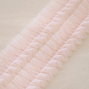 blush frill trim, ruffled trim, ruffles lace trim, tutu mesh trim, doll dress trim, baby tutu trim, pleated tulle trim, frill trimming