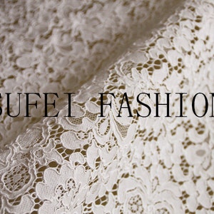 1.7 yards per piece ivory alencon lace fabric, wedding lace fabric, bridal lace fabric, cord lace fabric