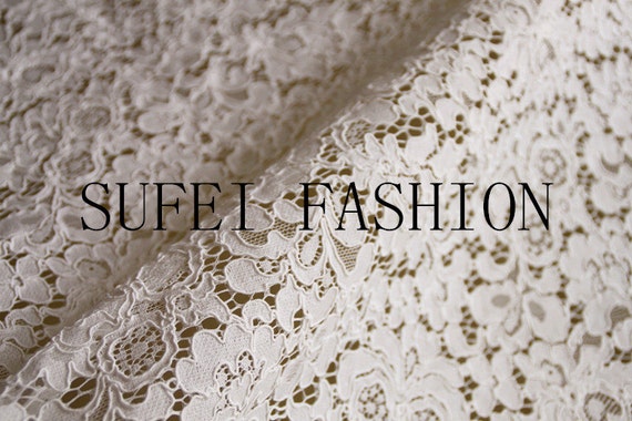 French Delicate Floral Alencon Lace - Ivory – Fabrics & Fabrics