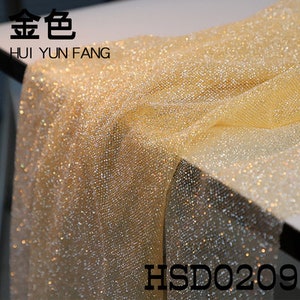 Gold extra dense glittering tulle fabric for bridal dress, veil, costume, dress, party dress, party decors, prop