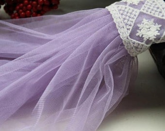 Lavender tull fabric, plain tulle fabric, mesh fabric, gauze fabric, net fabric, soft tulle fabric for bridal veil, dress, tutu dress