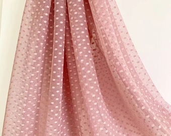 Tulle Lace fabric with polka dots, well drape