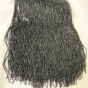 2 yards black heavy bead Fringe trim for haute couture, seed bead fringe tassel, seed beads fringe, Millinery Crafts embellishment