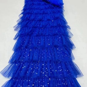 Ruffles fabric with sequins, sparkle ruffled fabric for cake dress, evening dress, prop, ball gown, dance costume, tutu dress, desk dress
