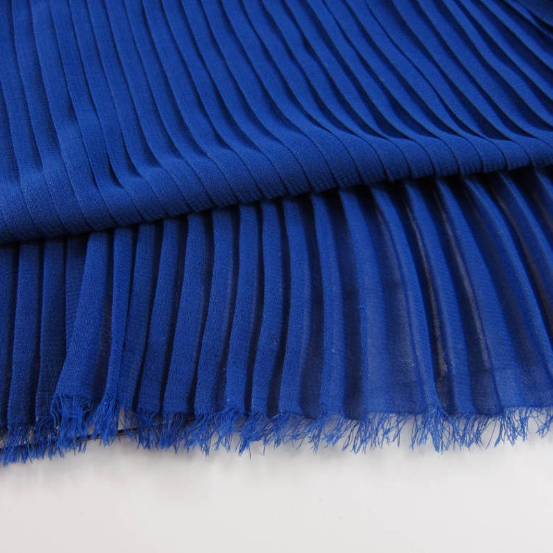 Blue Chiffon Accordion Pleated Fabric for Pleated Dress Etsy