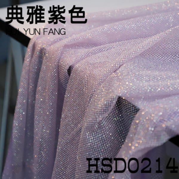 Twinkle purple extra dense glittering tulle fabric for bridal dress, veil, costume, dress, party dress, party decors, prop