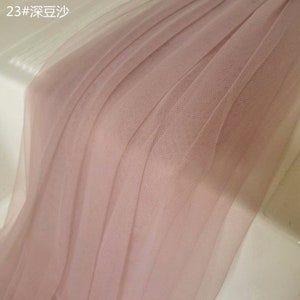 Mauve pink plain tulle fabric, tulle lace fabric, mesh fabric, gauze fabric, net fabric, soft tulle lace fabric for dress and couture