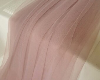 Mauve pink plain tulle fabric, tulle lace fabric, mesh fabric, gauze fabric, net fabric, soft tulle lace fabric for dress and couture