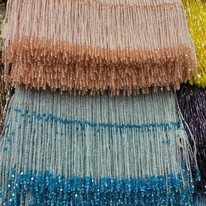 Delicate bead Fringe trim for haute couture, handmade bead fringe tassel, seed beads fringe, Millinery Crafts Dance Costumes supplies