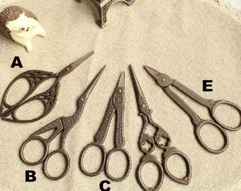 Antique Bronze Scissors Sweing Emroidery Scissors Vintage DesignTools Supplies