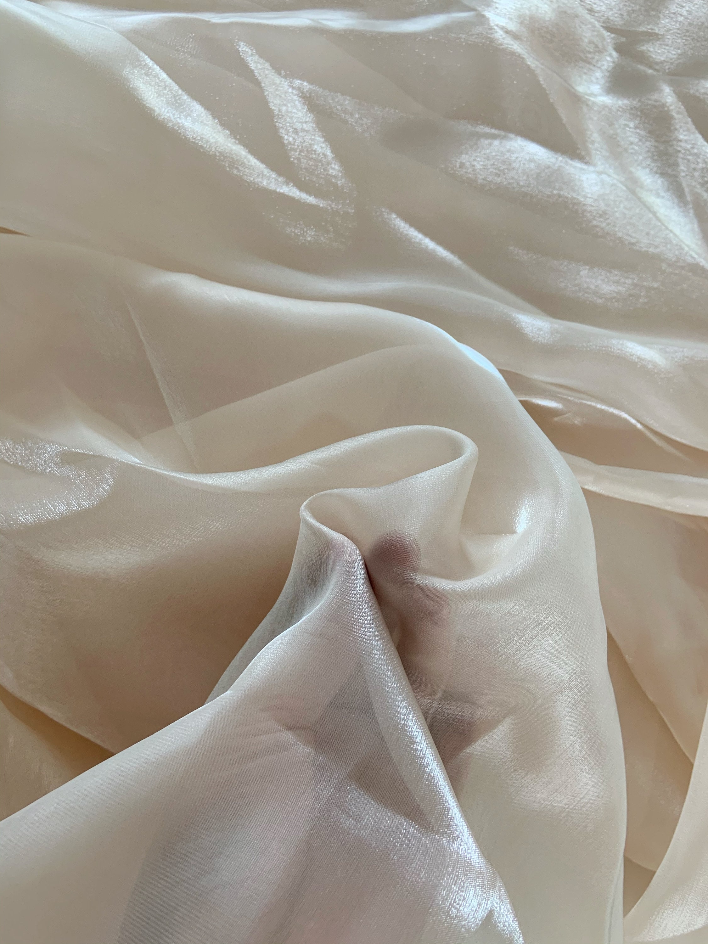 Shiny off White Organza Fabric, Organza Fabric With Shine for Bridal Dress,  Costume Dress 