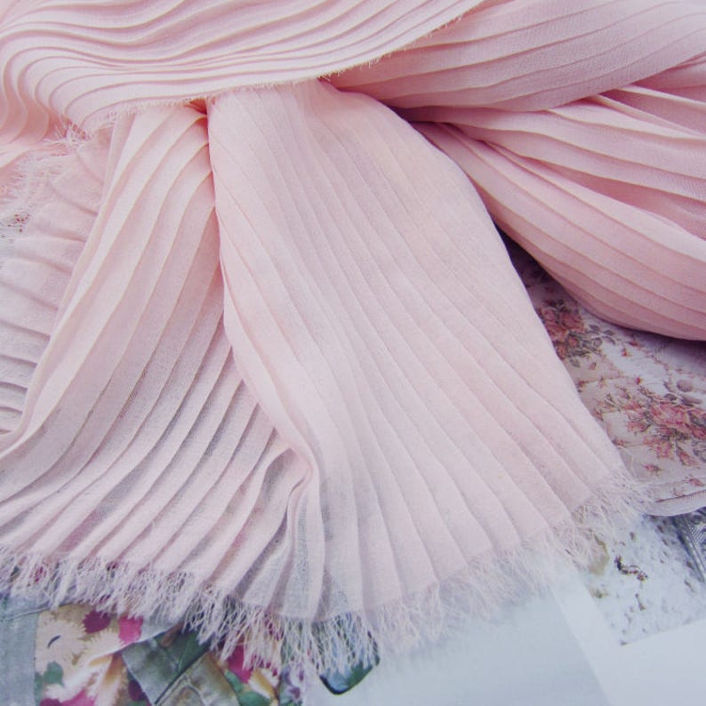 Rosa chiffon Panel Plissee Stoff für Plissee Kleid Falten | Etsy
