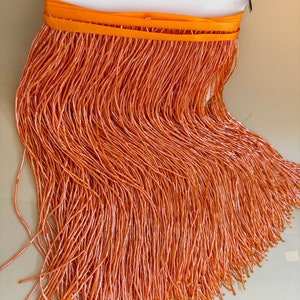 30cm orange bead Fringe trim for haute couture, handmade bead fringe tassel for dress