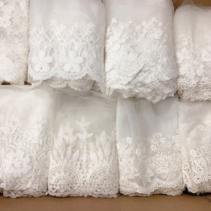 10 jardas de tule variado bordado rendas guarnições, saco surpresa de renda, saco de guloseimas, saco misterioso com guarnições de renda para artesanato, fantasias