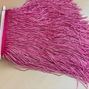 30cm fuschia bead Fringe trim for haute couture, handmade bead fringe tassel for dress