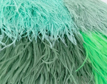 Frange colorate di piume di struzzo con nastro adesivo, decorazione di costumi artigianali di modisteria, finiture in piume di piume di struzzo verde naturale