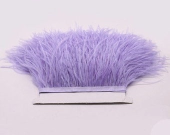 Lilac Ostrich Feather Trim Available Long Fringe Carnival Diy Decoration Satin