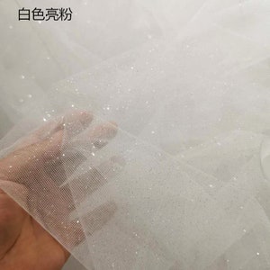 ivory tulle fabric with glitters for bridal dress, costume dress image 8