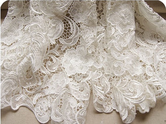 Off White Lace Fabric, Guipure Lace Fabric, Venise Lace Fabric, Bridal Lace  Fabric With Classical Floral ON SALE -  Canada