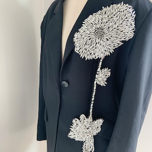 Rhinestone flower applique for blazers corset, costume, large crystal applique, crystal appliqué , haute couture supplie