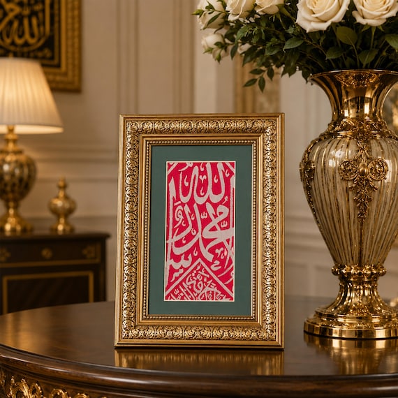 Framed Cover Kiswah From Prophet Muhammad Tomb Grave in Madinah,islamic decor