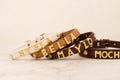 Personalized Leather Dog Collar, Custom Name Dog Collar with Gold Metal Letters, Adjustable Pet Collar, Puppy Collar, Dog Gift product logo